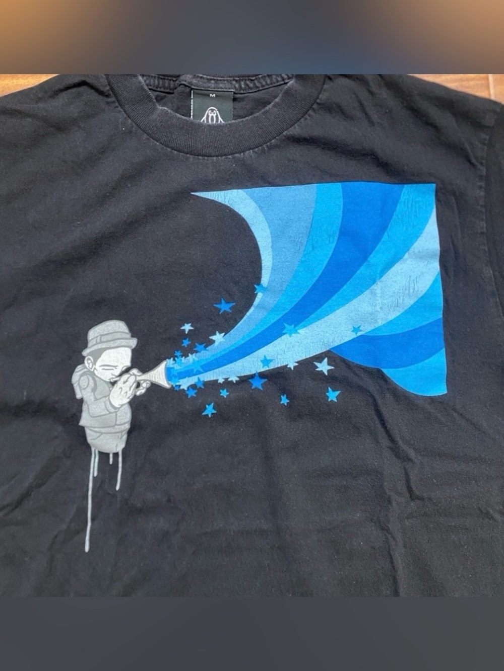 Upper Playground Men's Black Music Graphic Crew T-Shirt Size Medium Streetwear - Picture 3 of 13